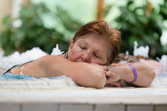 Old woman in jacuzzi